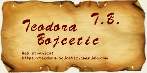 Teodora Bojčetić vizit kartica